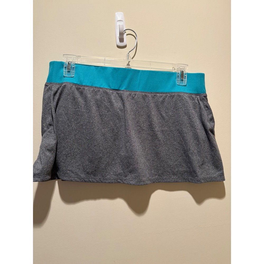 Nike Dri-FIT Women XL Gray Teal Athletic Skort Tennis Golf Running 520312-061